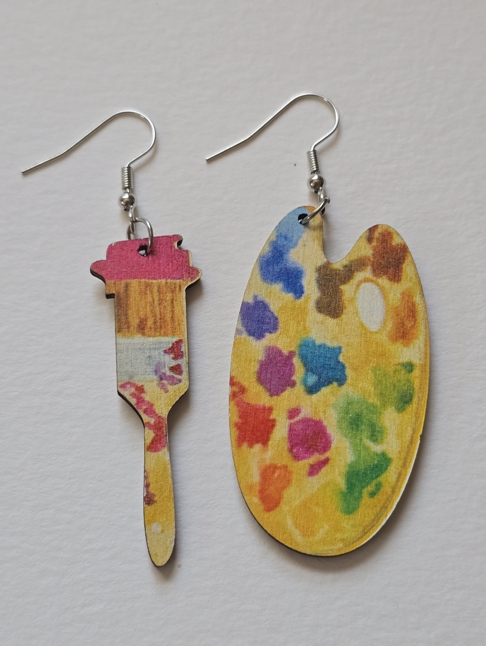 Palette & Brush Wooden Earrings